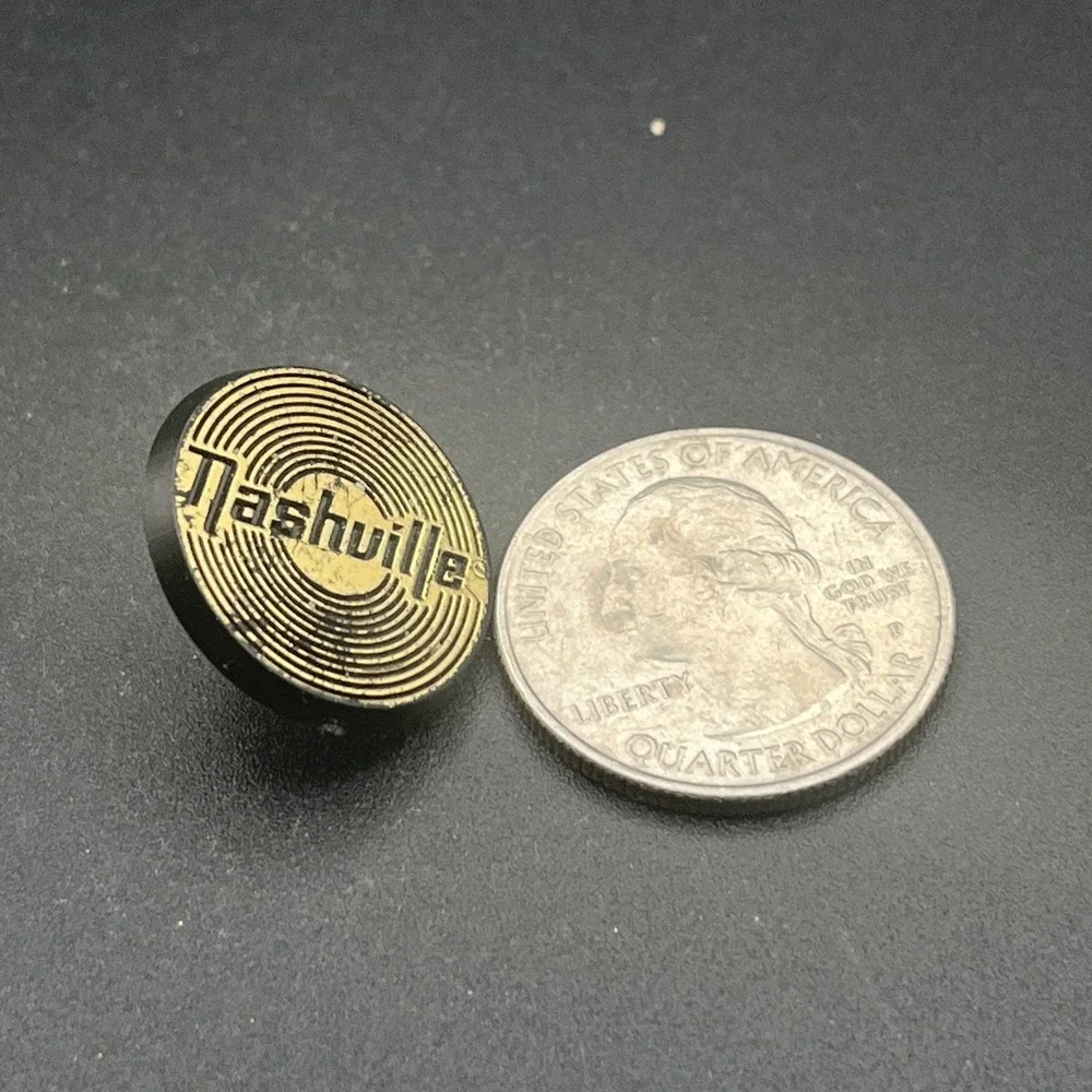 Nashville Tennessee Vinyl Record Plastic Lapel‎ Hat Pin